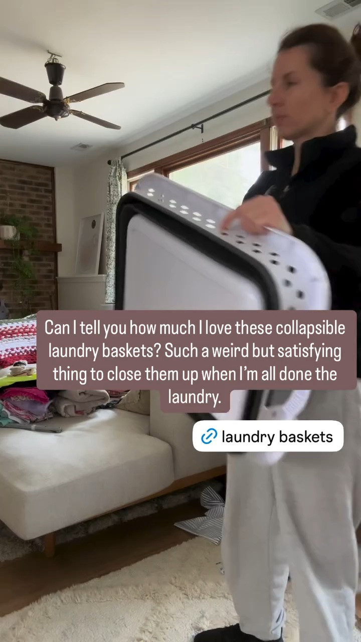 Can I tell you how much I love these collapsible laundry baskets? Such a weird but satisfying thing to close them up when I’m all done the laundry.