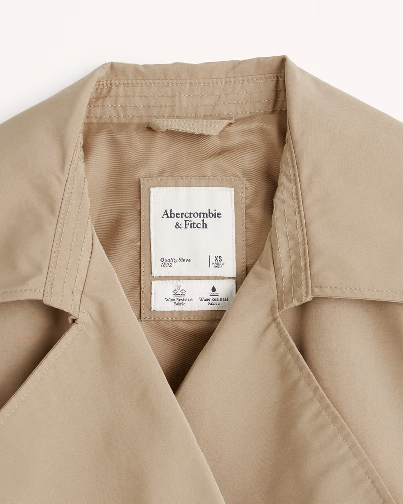 Cropped Trench Coat | Abercrombie & Fitch (US)