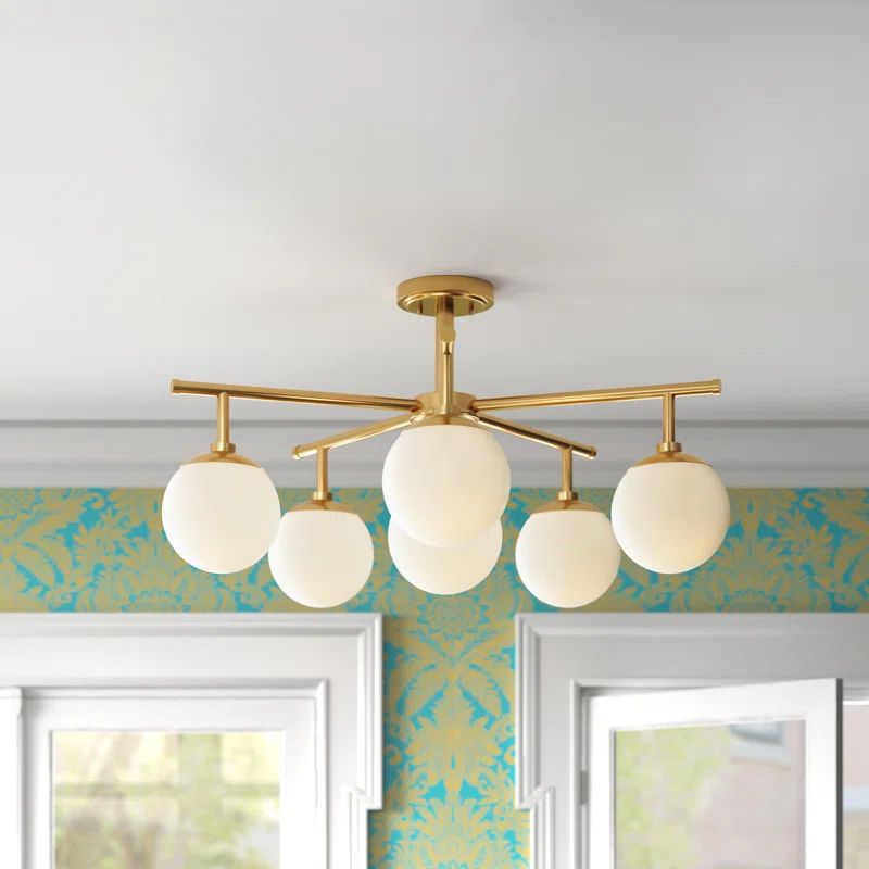 Laritha Glass Semi Flush Mount | Wayfair North America