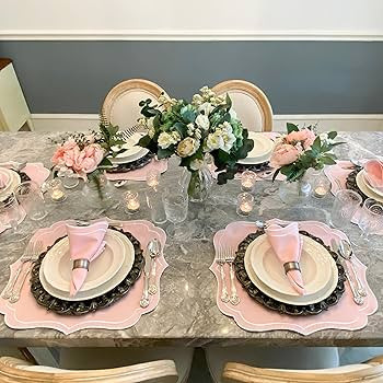 Bryonia Cotton Linen Placemats Set of 4 - Double Layered, Machine Washable, Wrinkle Resistance, S... | Amazon (US)