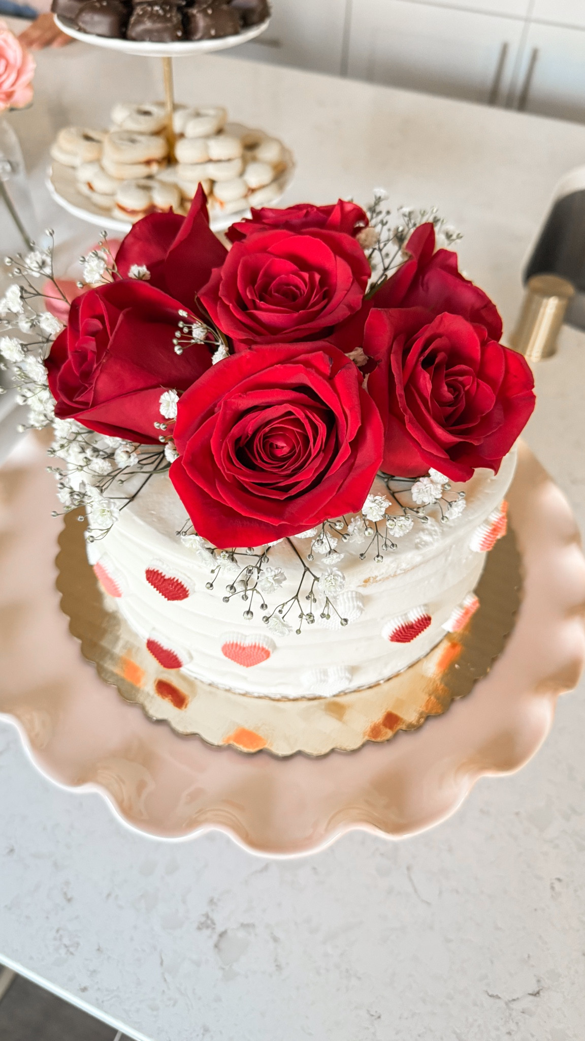 Whole Foods berry chantilly cake with heart shape icing and roses. Valentines galentines cake

#LTKMostLoved #LTKParties #LTKSeasonal