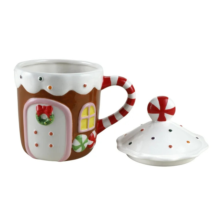 Mr. Christmas 23 oz Ceramic Gingerbread House Mug, Brown | Walmart (US)