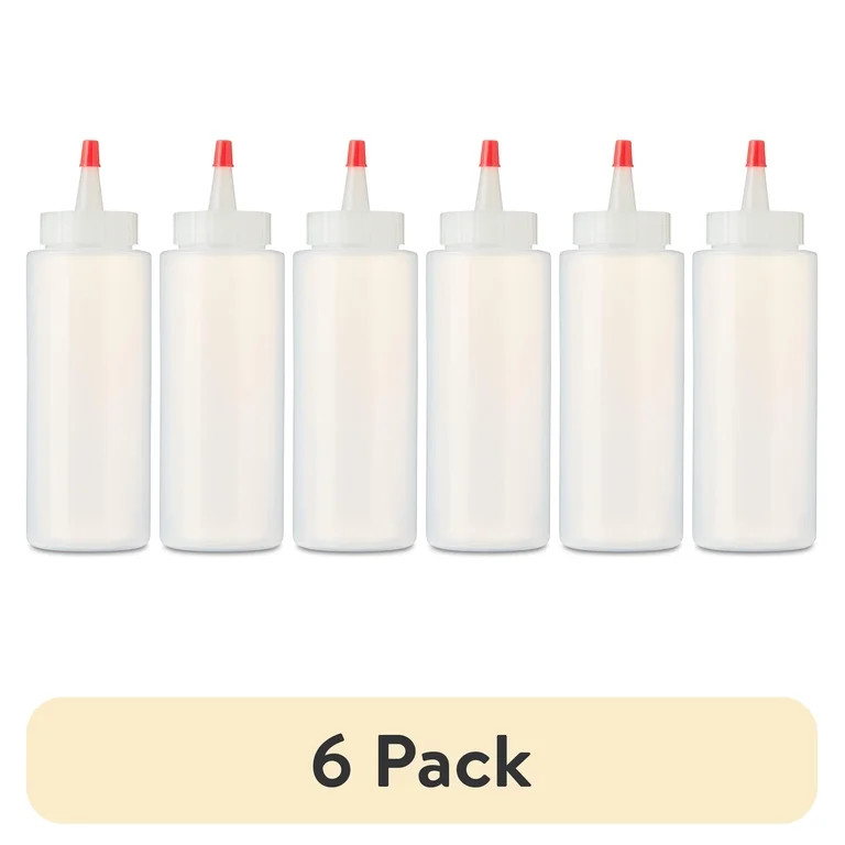 (6 pack) 1 Count, 6 fl oz, Clear Plastic Squeeze Bottle, by Way To Celebrate | Walmart (US)