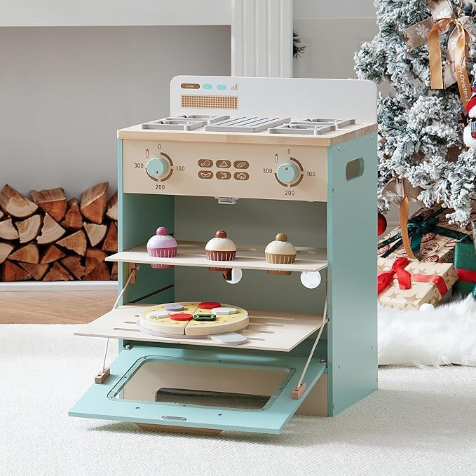 ROBOTIME Wooden Toy Kitchen Oven Playset, Montessori Pretend Play Kitchen Accessories with Pizza ... | Amazon (US)