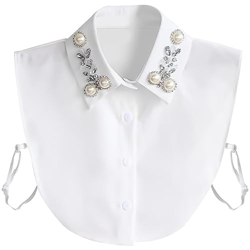Joyci Diamond Pearl False Collar Peterpan Fake Collar Half Shirt Dickey | Amazon (US)