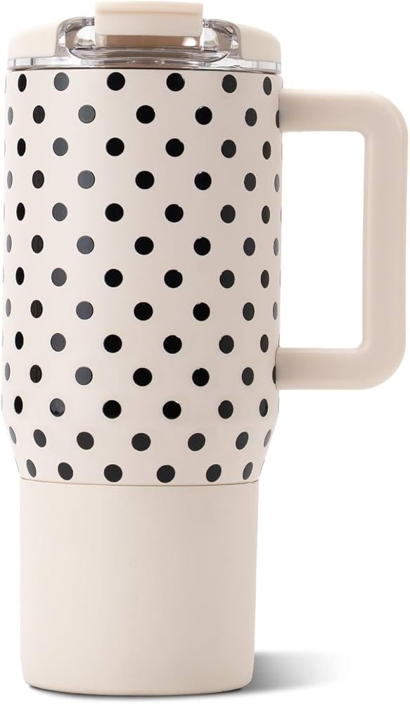 HydroJug Polka Dot Coffee Traveler 20oz Ceramic-Lined Mug, French Vanilla | Amazon (US)