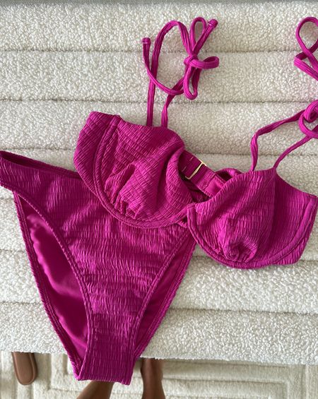 Pink tie bikini size s top Xs bottoms 

#LTKFindsUnder100 #LTKSwim #LTKFindsUnder50