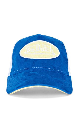 Von Dutch Chenille Trucker Hat in Blue. | Revolve Clothing (Global)