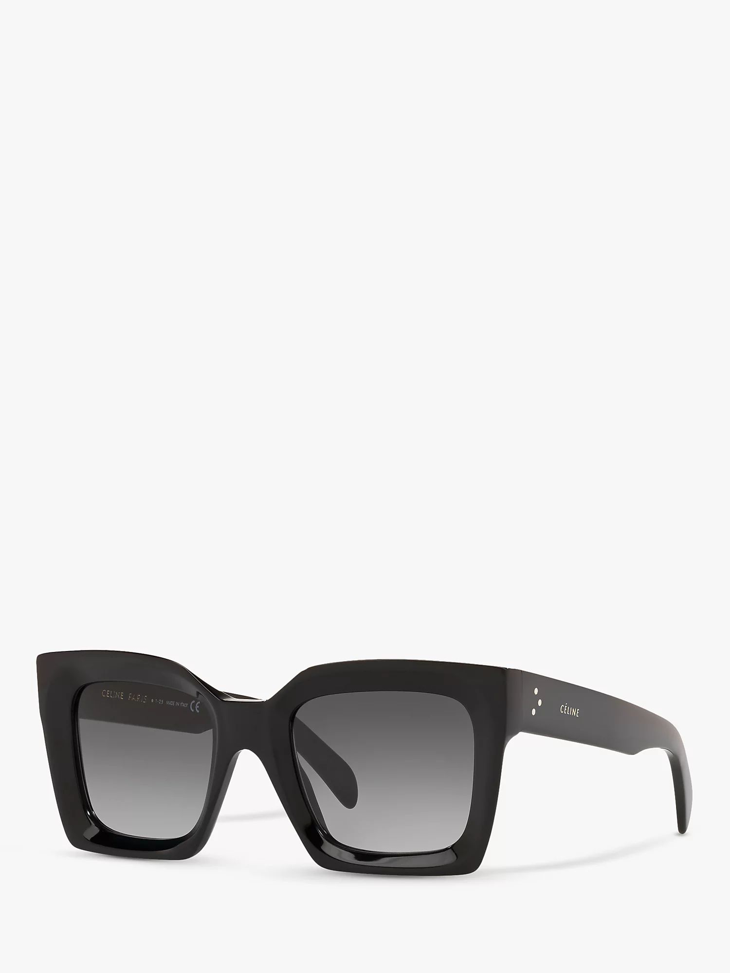 Celine 0CL000245 Women's Square Sunglasses, Shiny Black | John Lewis (UK)