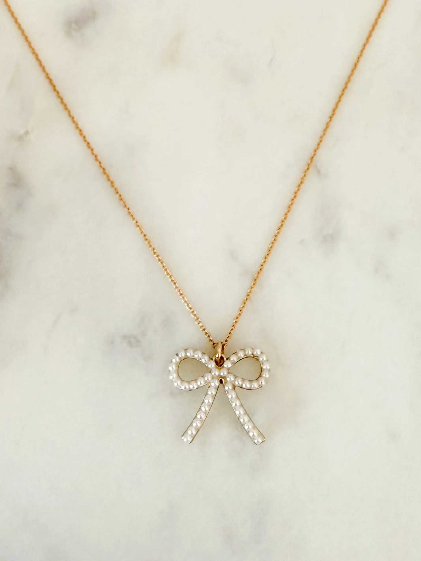Darling Pearl Bow Necklace | Carin Rose