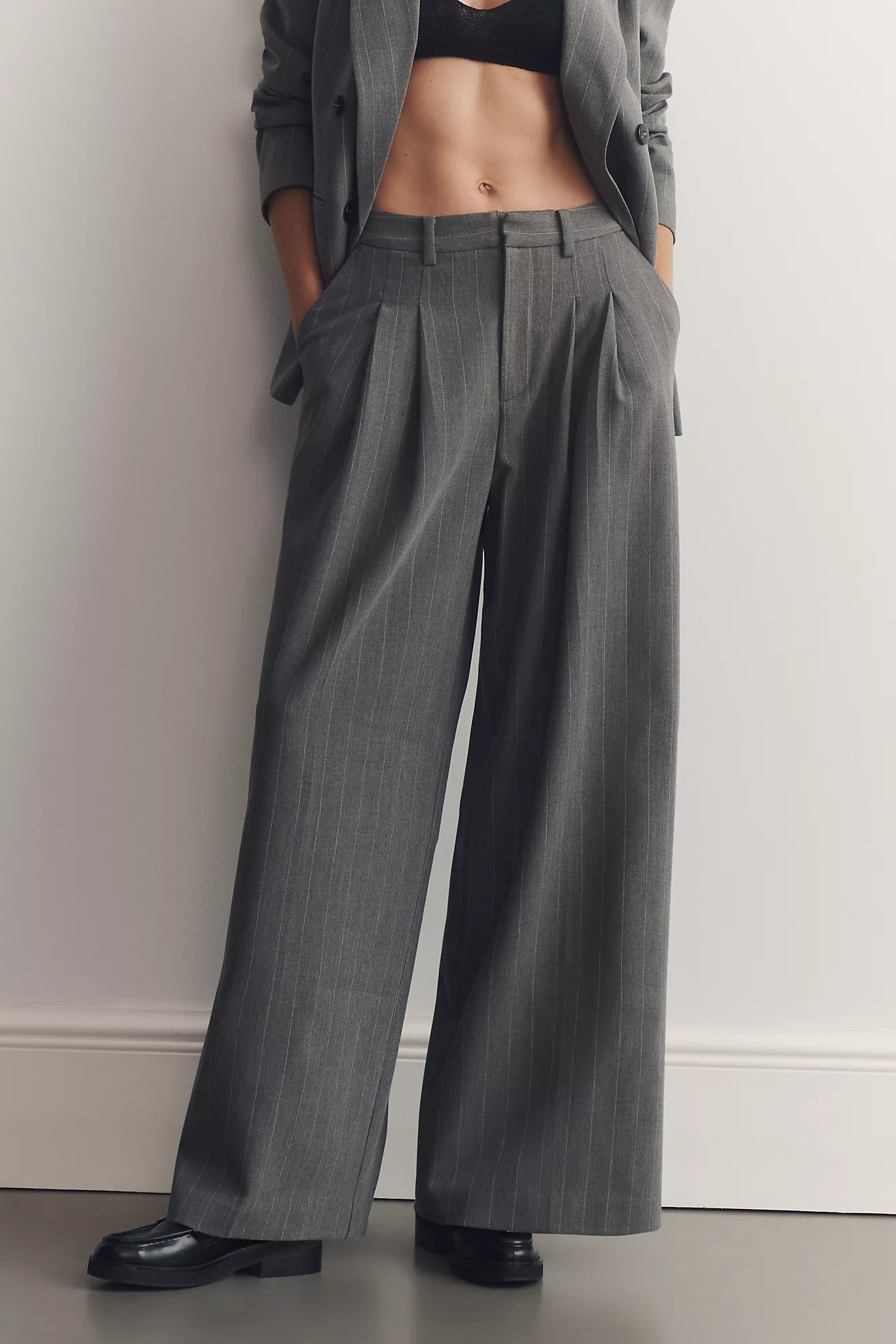 The Avery Striped Pleated Trousers by Maeve | Anthropologie (US)