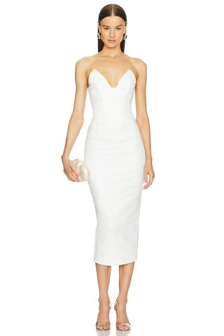 Michael Costello x REVOLVE Zosia Midi Dress in Ivory from Revolve.com | Revolve Clothing (Global)