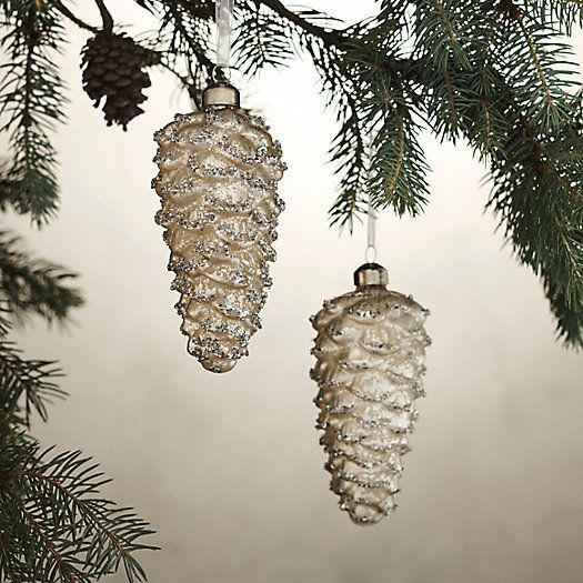 Metallic Pinecone Ornaments, Set of 2 | Terrain