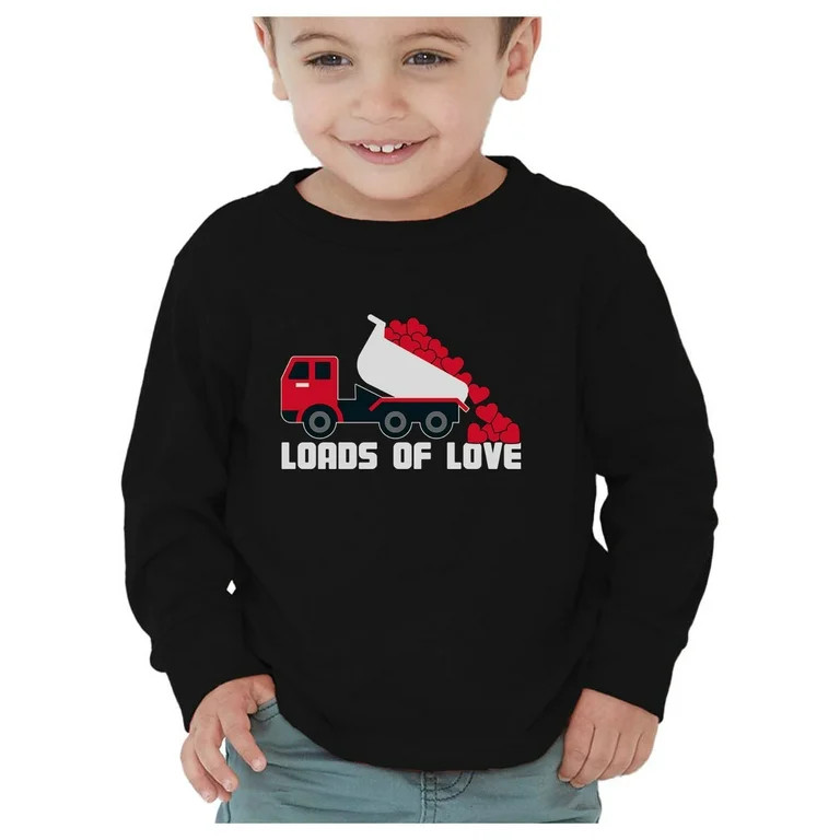 Tstars Boys Unisex Cool Valentine's Day Shirts for Kids Love Valentine's Day Dump Truck Loads of ... | Walmart (US)