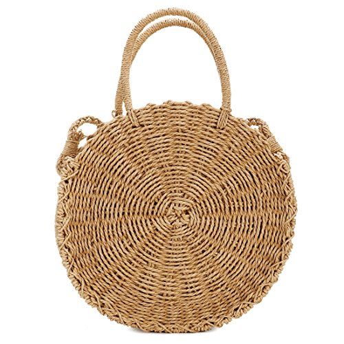 Women Beach Bag Bamboo Crochet Shoulder Summer Bag (Coffee color) | Amazon (US)