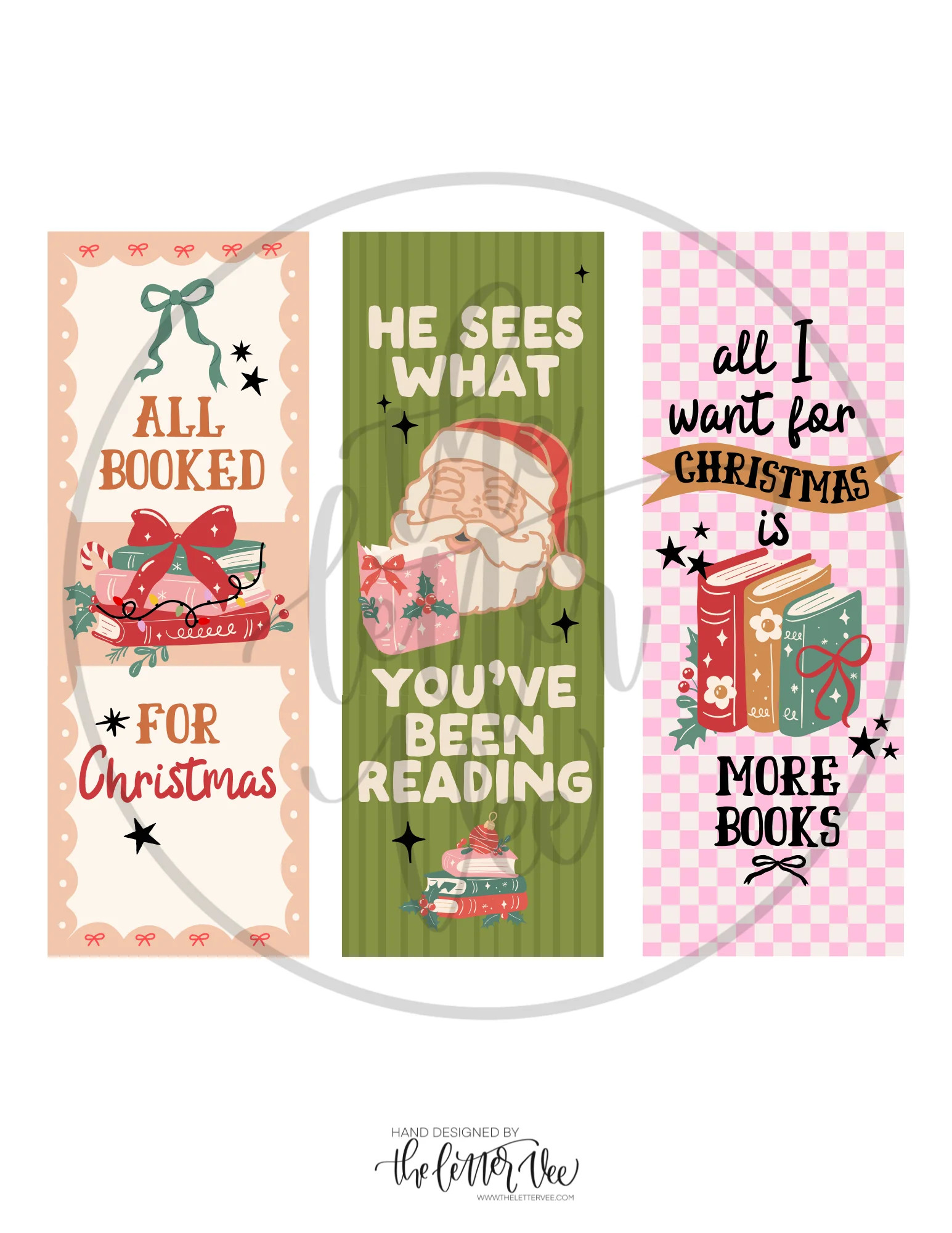 Christmas Bookmarks | Printable craft | The Letter Vee