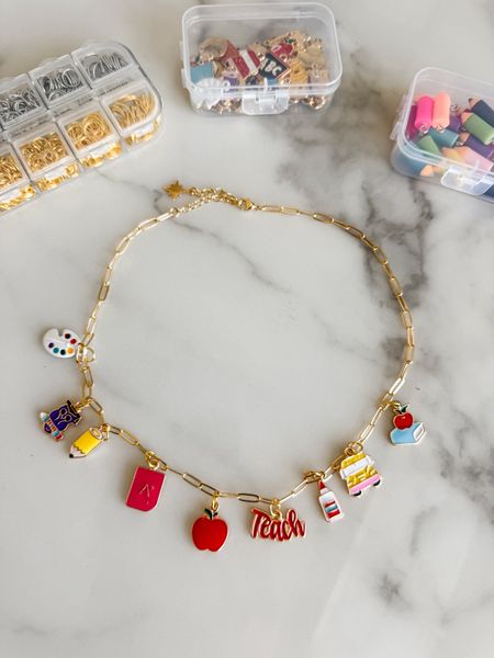 DIY TEACHER CHARM NECKLACE 📝🍎✏️🎨 The perfect gift for teacher appreciation week or for the end of the year! 

#LTKGiftGuide #LTKSeasonal #LTKfindsunder50