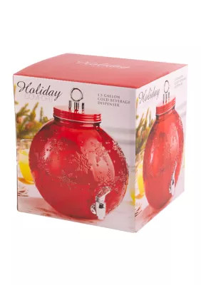 Home Essentials Ornament Shaped Red Glass Beverage Dispenser | Belk