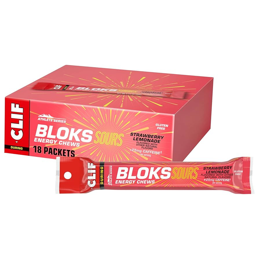 Clif Bloks Sours - Strawberry Lemonade Flavor with Caffeine - Energy Chews - Non-GMO - Plant Base... | Amazon (US)