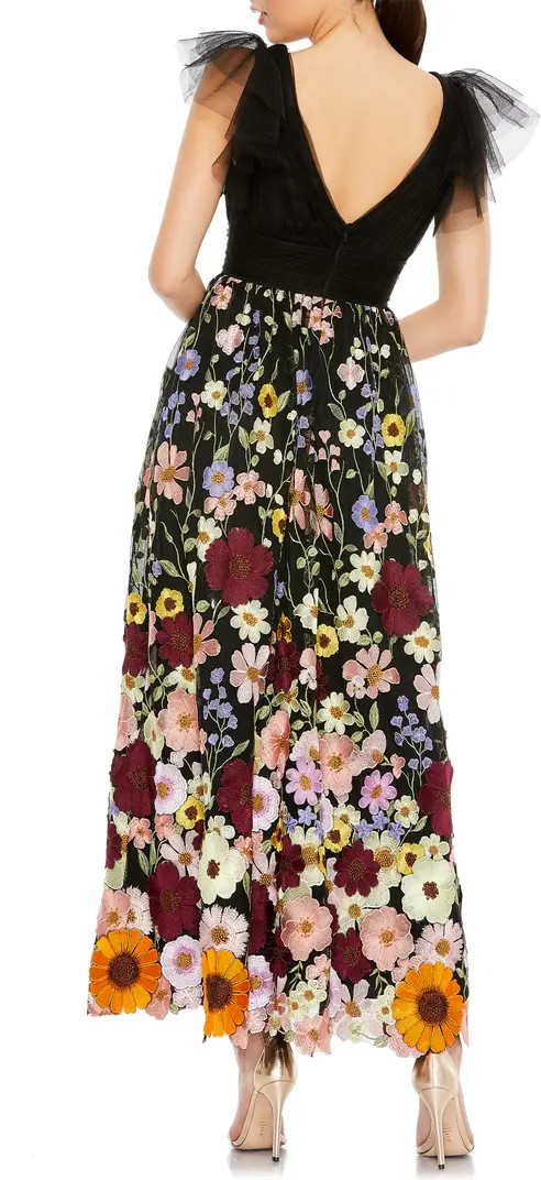 Embroidered Floral Tulle Cocktail Dress | Nordstrom
