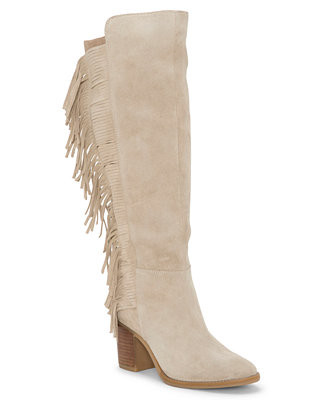 Lucky Brand Women's Boswell Fringe Knee High Block Heel Boots - Macy's | Macy's