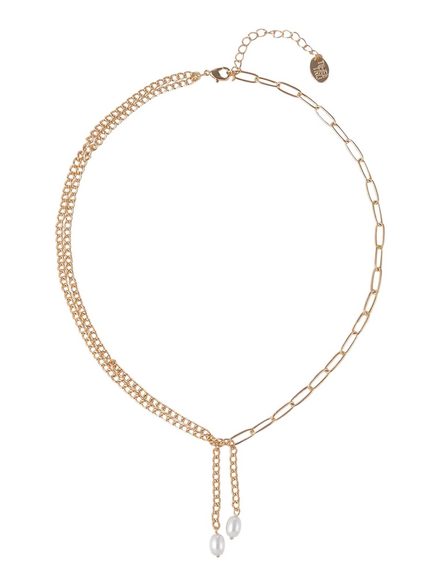 Time and Tru Goldtone Multi Chain Acrylic Drop Y-Necklace - Walmart.com | Walmart (US)