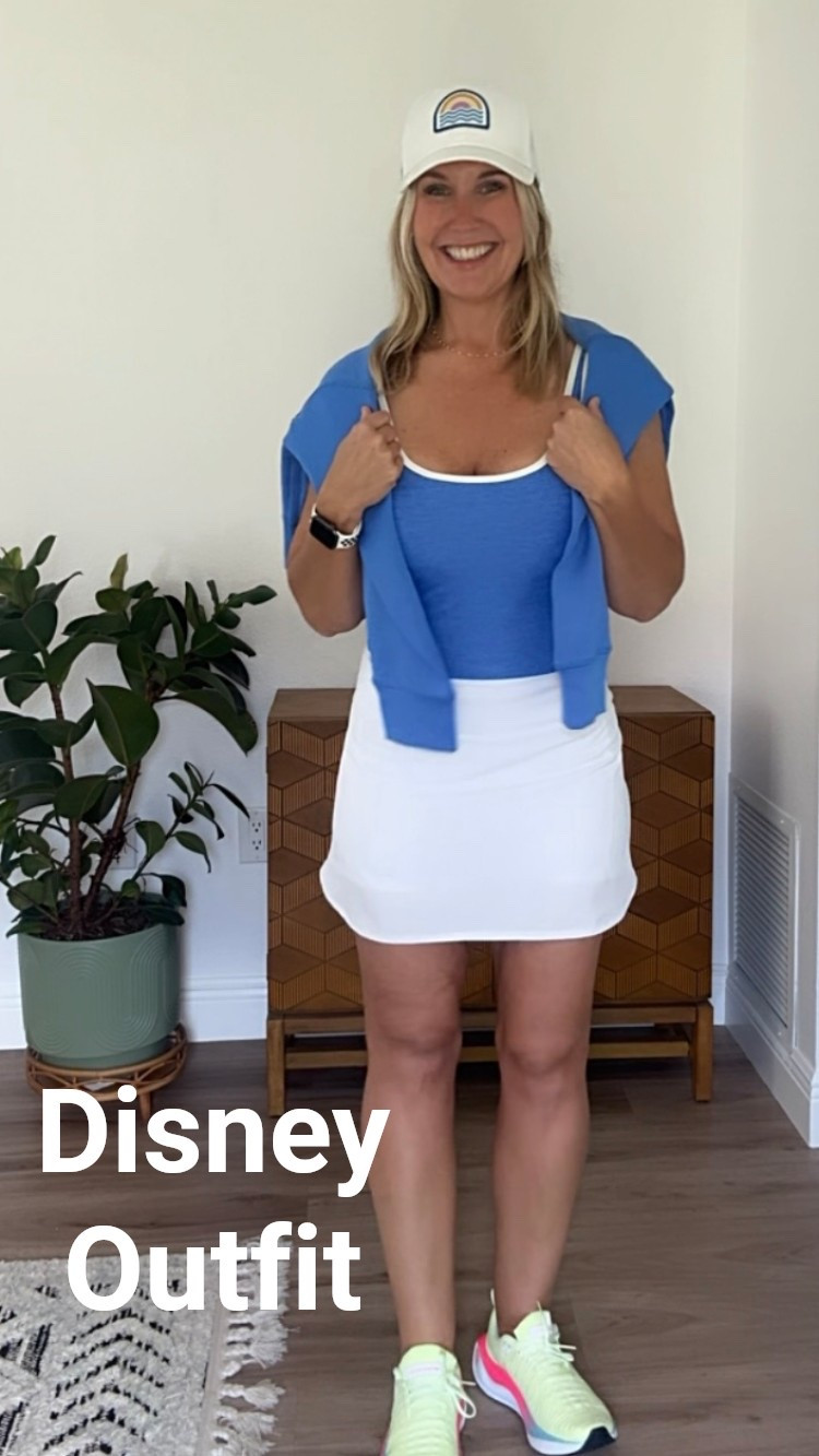 Head to the parks? Or maybe just to lunch with the girls or a sporty date night. This affordable outfit has you covered!
Sweatshirt small
Tank has a shelf bra sized up to a large for length 
skort M 
Nikes tts and SO COMFY

#LTKTravel #LTKWatchNow #LTKStyleTip