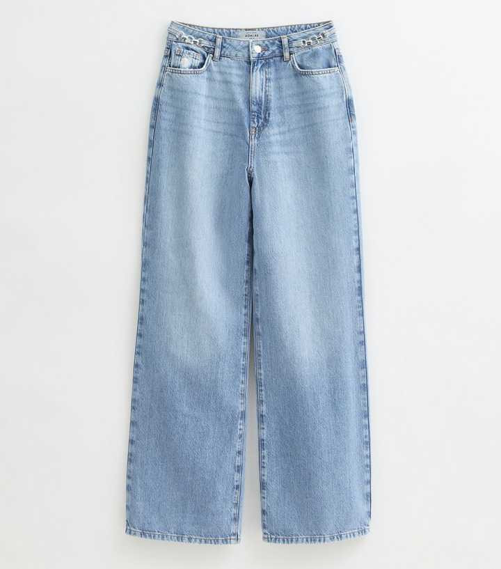 Light Blue Adalae Chain Trim Wide Leg Jeans | New Look | New Look (UK)