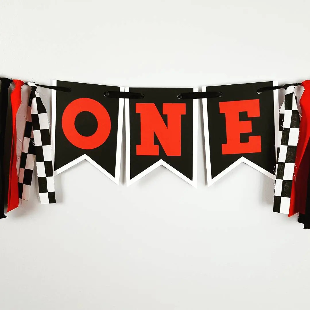 Race Car Birthday Decorations Red Race Car High Chair Banner - Etsy | Etsy (US)