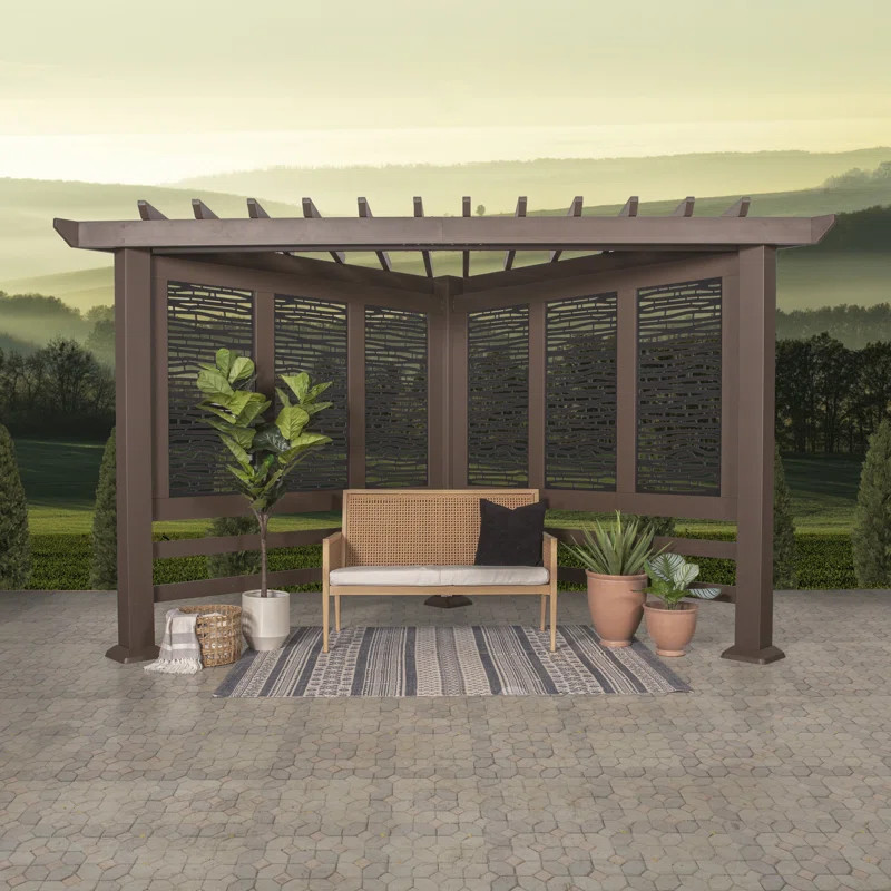 Backyard Discovery Hampton Modern Metal Steel Pergola with Canopy | Wayfair North America