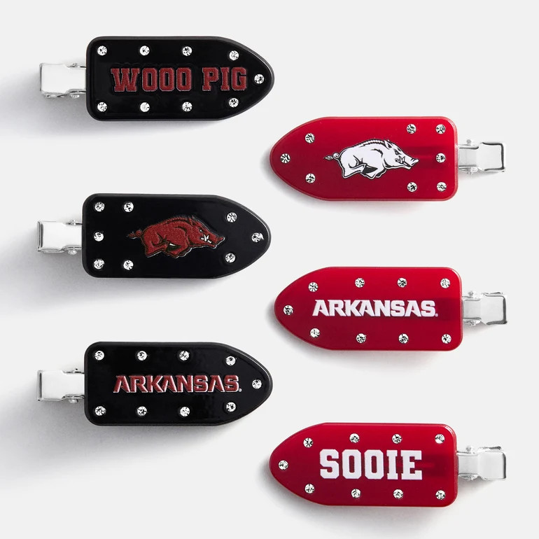 University of Arkansas Creaseless Hair Clip Set - University of Arkans | BaubleBar