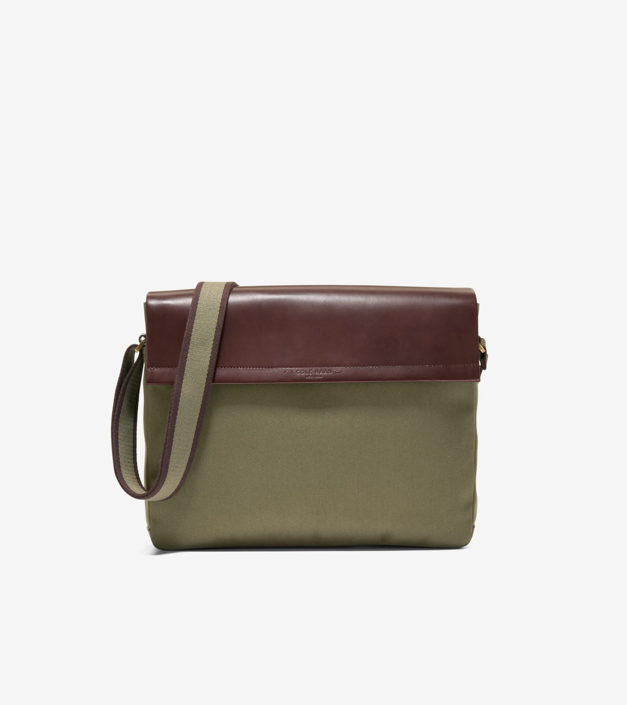 Men's Judson Brushed Twill Messenger Bag in Green | Cole Haan | Cole Haan (US)