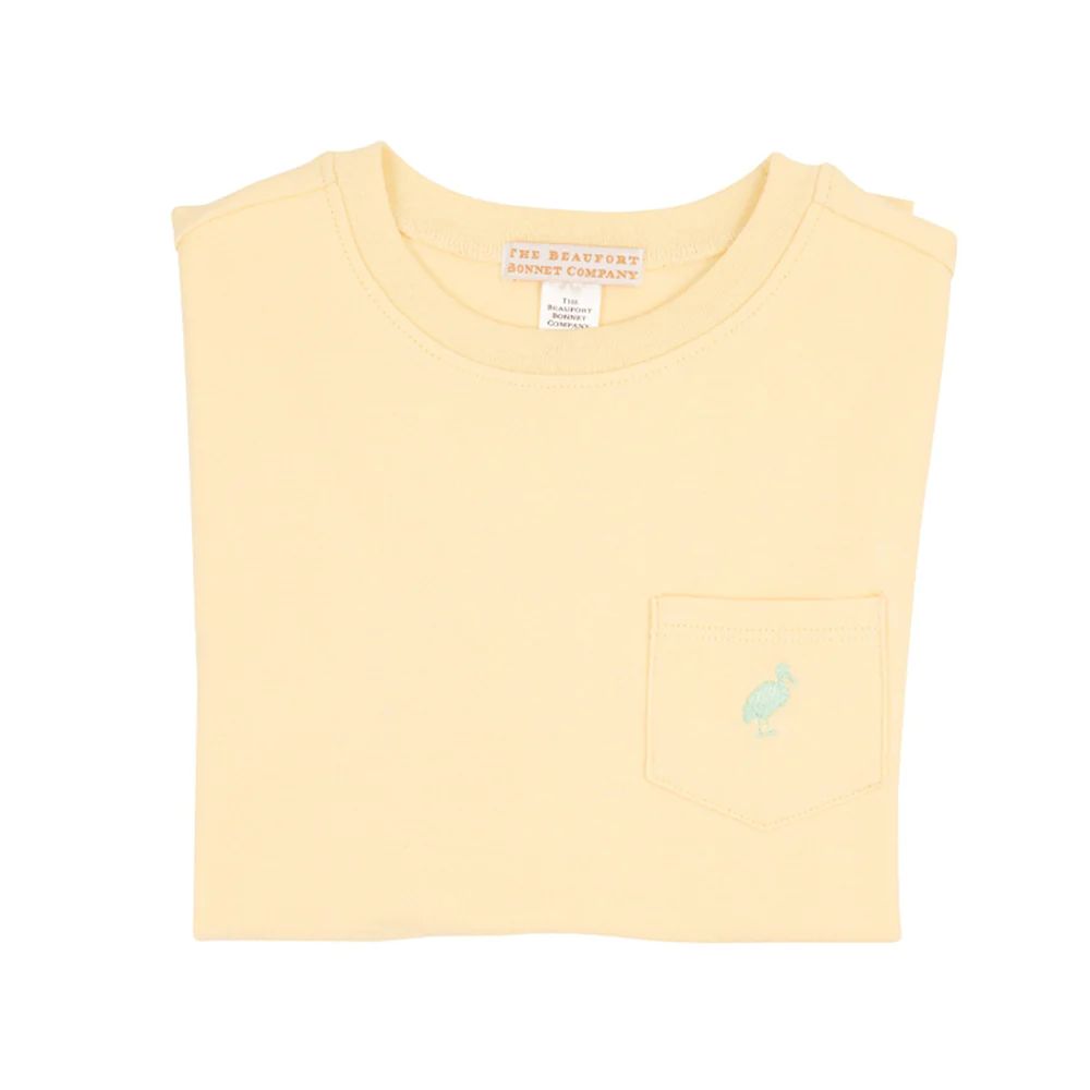 Carter Crewneck - Bellport Butter Yellow with Sea Island Seafoam Stork | The Beaufort Bonnet Company