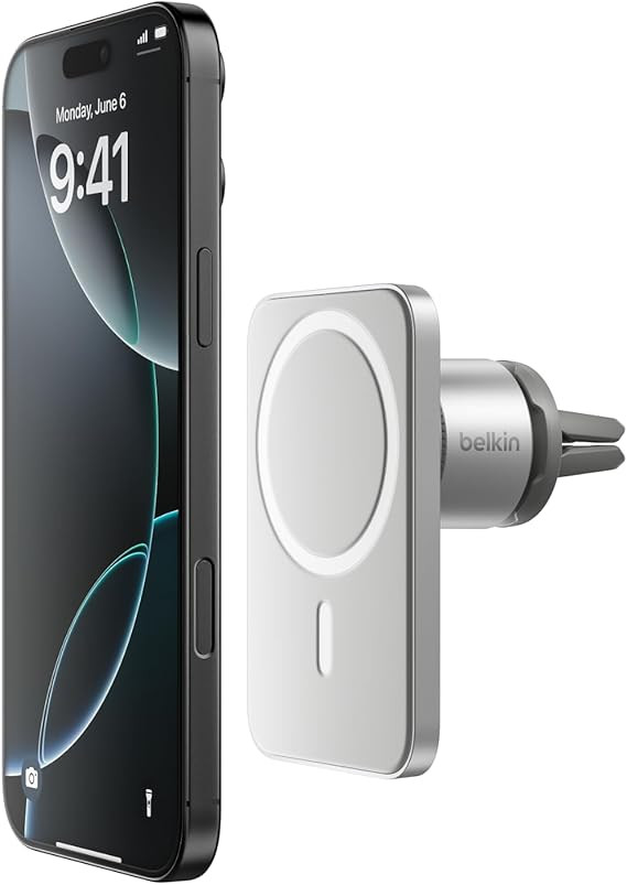 Belkin MagSafe Vent Mount Pro MagSafe iPhone Mount For Car - Silver | Amazon (US)
