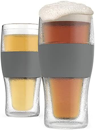 Host Freeze Beer Glasses, 16 ounce Freezer Gel Chiller Double Wall Plastic Frozen Pint Glass, Set... | Amazon (US)