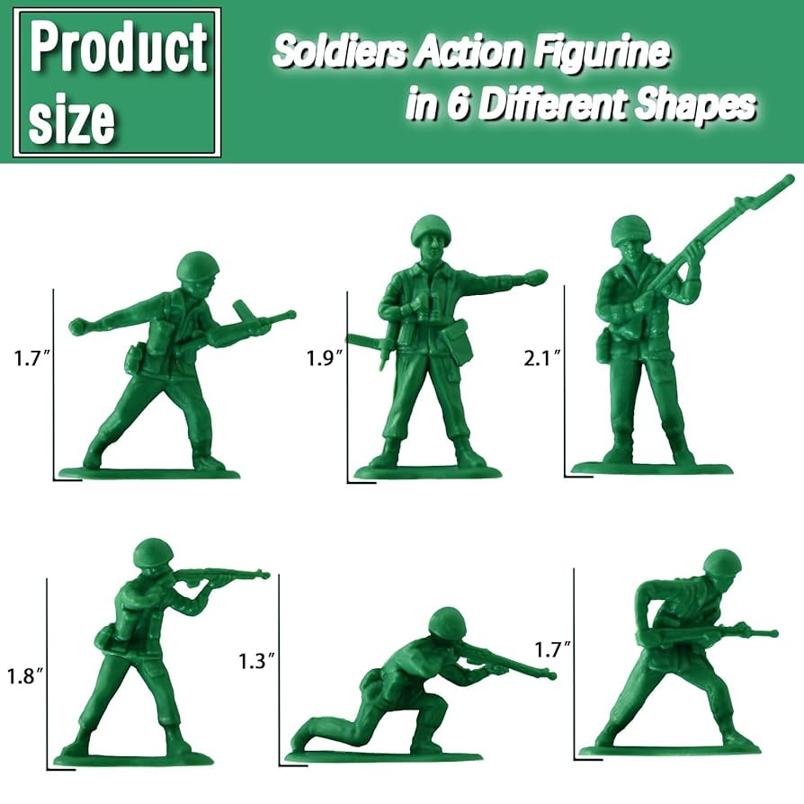 HAPTIME Classic Toy Soldiers Set (50 pcs), Green Army Men Action Figures, Plastic Military Toys f... | Amazon (US)