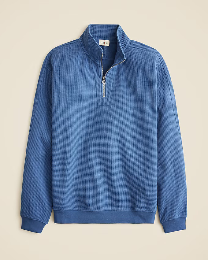 Brushed waffle-knit half-zip pullover | J. Crew US