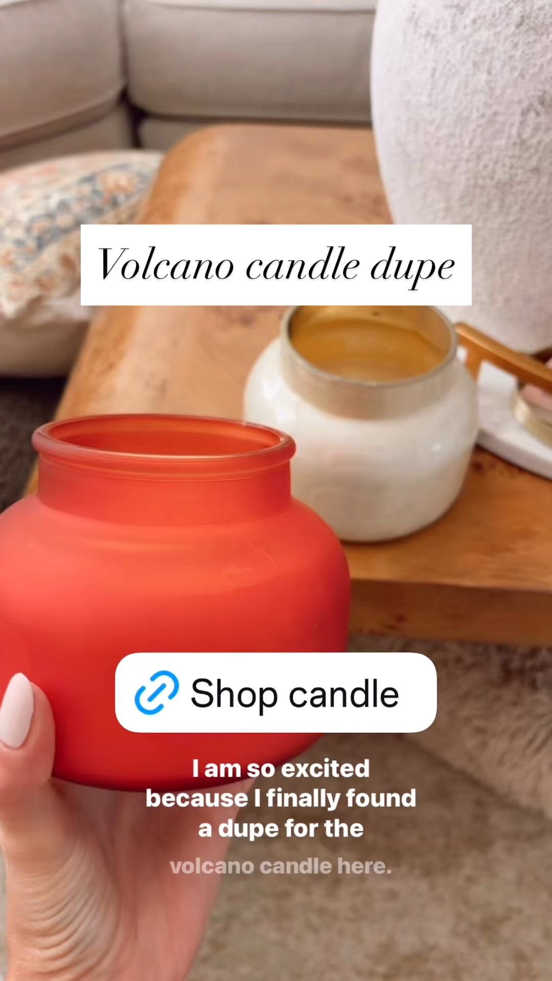 Found a candle that smells identical to the Capri blue volcano candle but for $13!!! It’s call “red lava” at Walmart and you can’t tell the difference! Always love a good dupe! 

#LTKHome #LTKSaleAlert #LTKFallSale