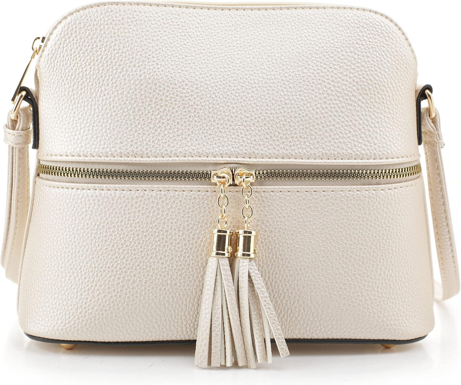 SG SUGU Lunar Lightweight Medium Dome Crossbody Bag Shoulder Bag with Tassel | Zipper Pocket | Adjustable Strap | Amazon (US)