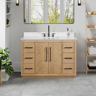 Reviews for Altair Bellavia 48 in. W x 22 in. D x 34 in. H Single Sink Bath Vanity in Weathered F... | The Home Depot