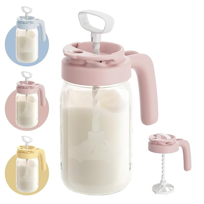 Papablic Glass Formula Pitcher, Fast Baby Breastmilk Maker with Mixing Handle Lid, Wide Mouth Mas... | Amazon (US)