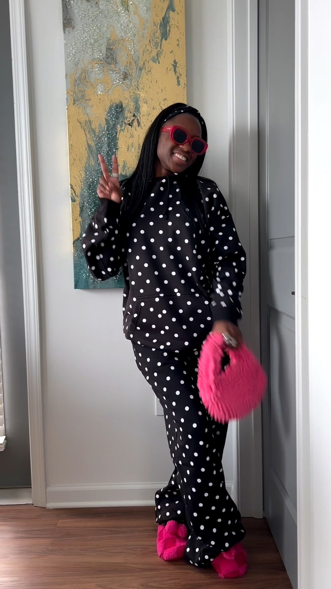 Cozy fit for a cozy day 
Polka dot sweatsuit

#LTKootd #LTKgrwm #LTKSeasonal