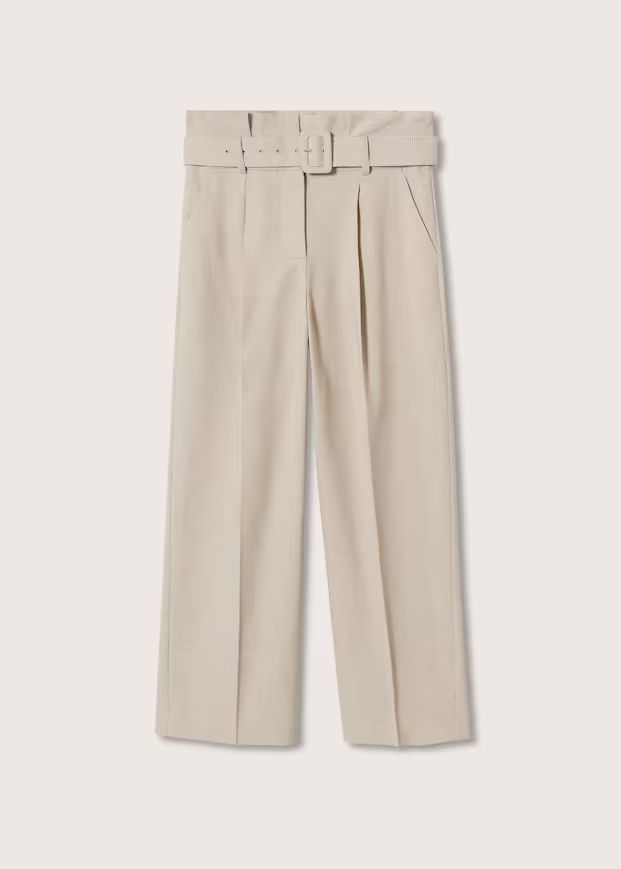 Belt check trousers | MANGO (UK)
