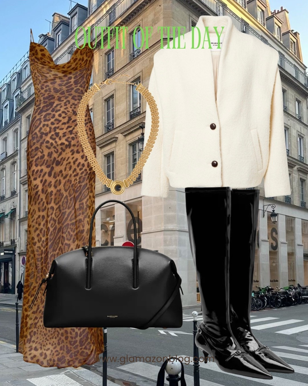 Marant jacket, leopard dress, soru jewellery necklace, demellier bag, patent boots 

#LTKspring #LTKFashionMonth #LTKuk