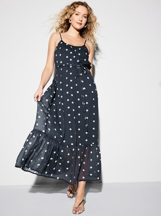 The Occasion by Old Navy Waist-Defined Chiffon Maxi Dress | Old Navy (US)