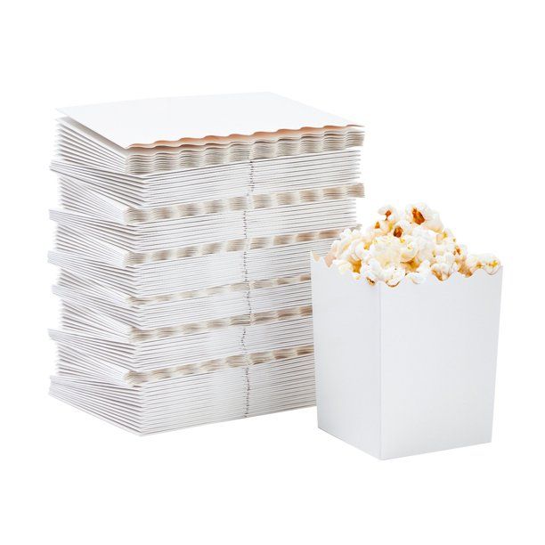 100 Pack Mini Popcorn Boxes for Party, Bulk White Popcorn Containers for Movie Night Decorations,... | Walmart (US)