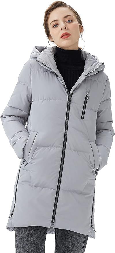 Orolay Women's Stylish Down Jacket Hooded Winter Coat Two-Way Zipper Puffer Jacket | Amazon (US)