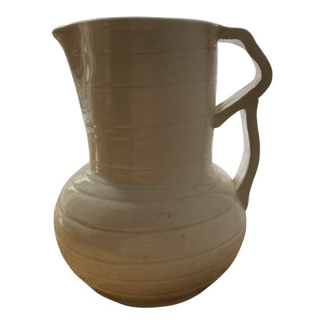 Mid 20th Century Vintage Ivory Pitcher Vase Vessel | Chairish