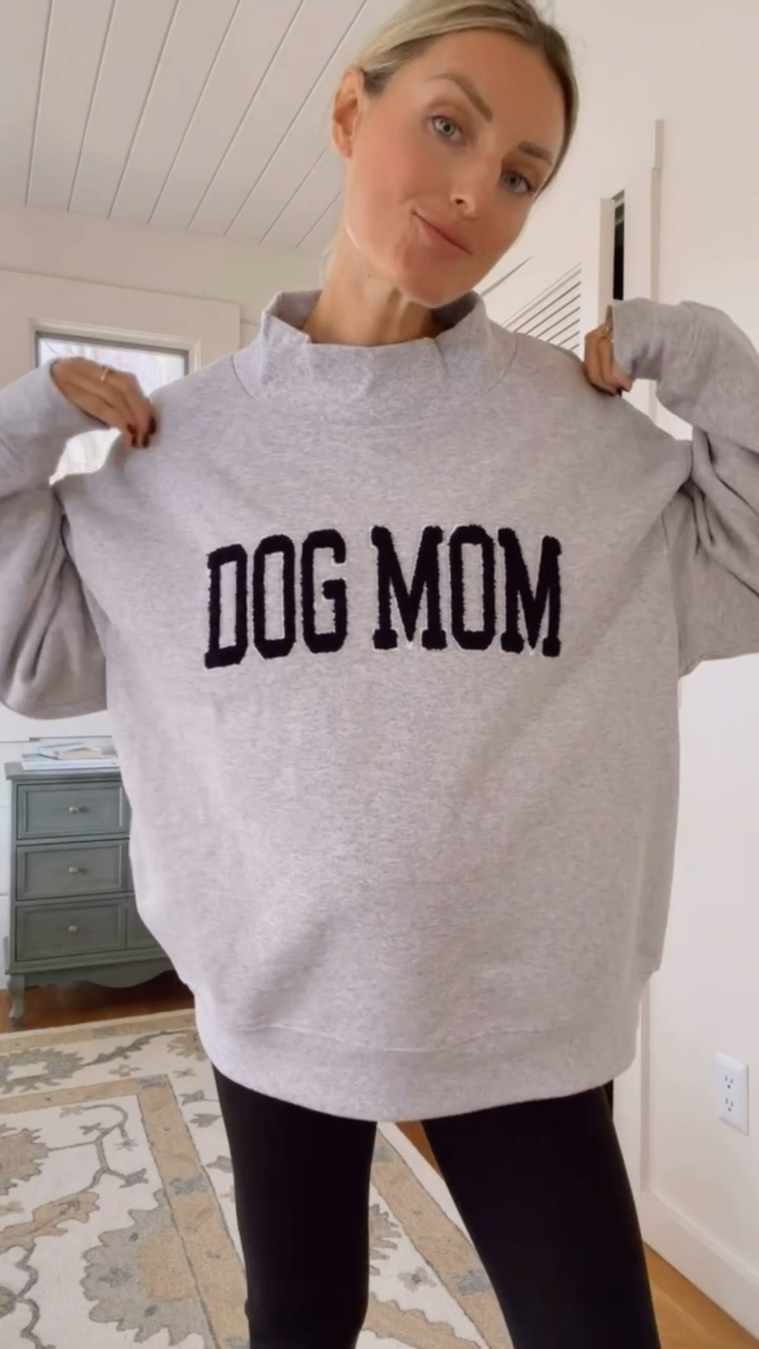 This “dog mom” sweatshirt sold out so fast in the fall, but you can preorder it! It’s so cute, and they even have one for the cat lovers too! Wearing M in sweatshirt!

Loverly Grey, sweatshirt, mockneck sweatshirt, dog mom, pet lovers, weekend outfit, sweatshirt with leggings, Birkenstock 

#LTKSeasonal