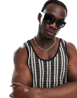 ASOS DESIGN square racer sunglasses with smoke lens in black | ASOS (Global)